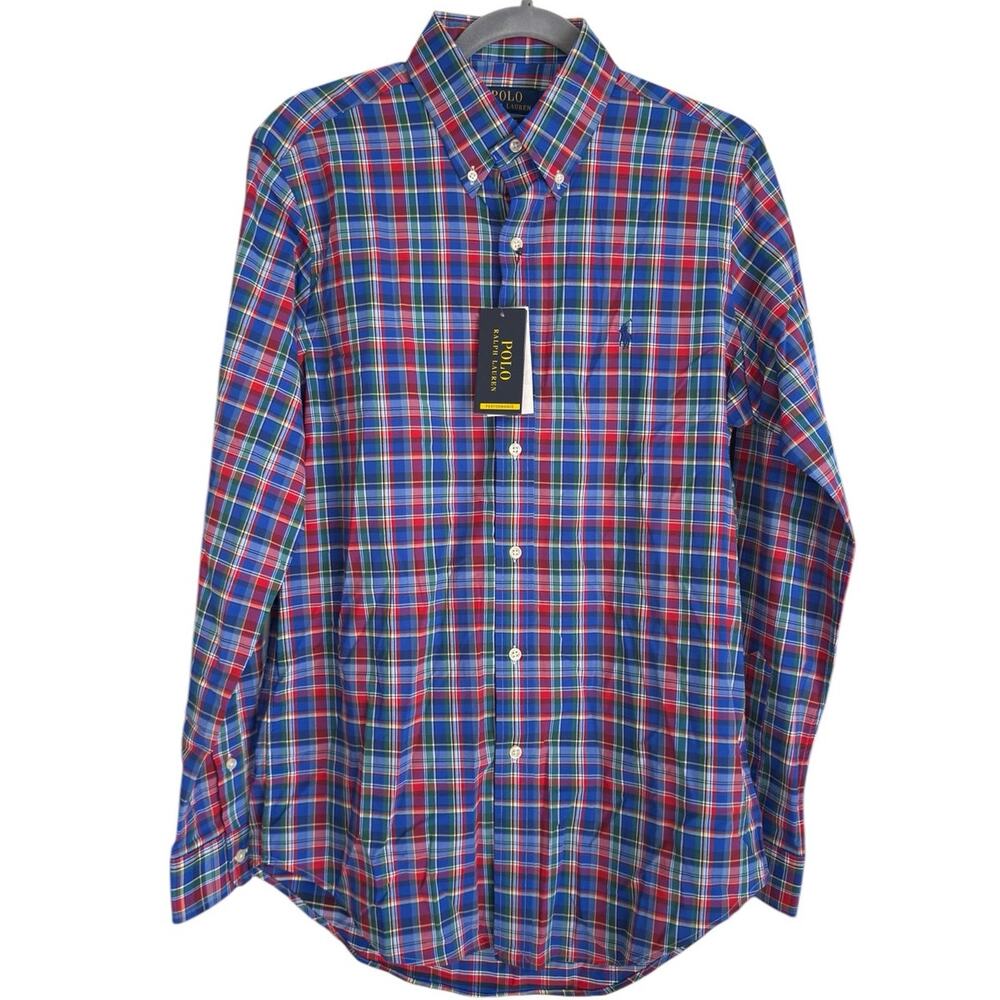 Polo Ralph Lauren Performance Oxford Shirt size S, Blue Multi Plaid | NEW $138 - Picture 1 of 3